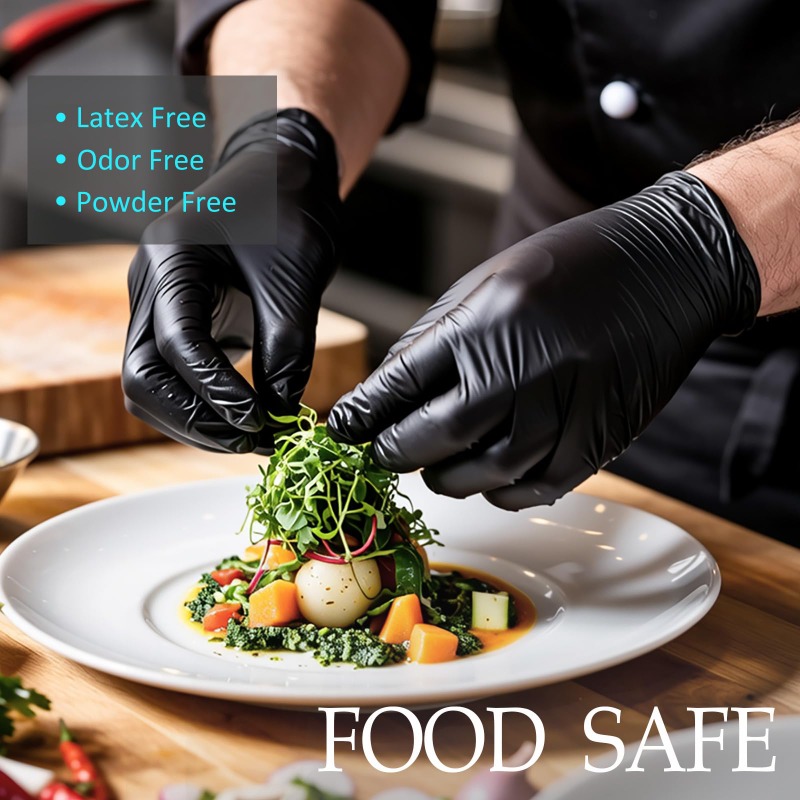 Nitrile Mechanic Glove - قفازات نتريل سوداء للاستخدام المنزلي، قفازات