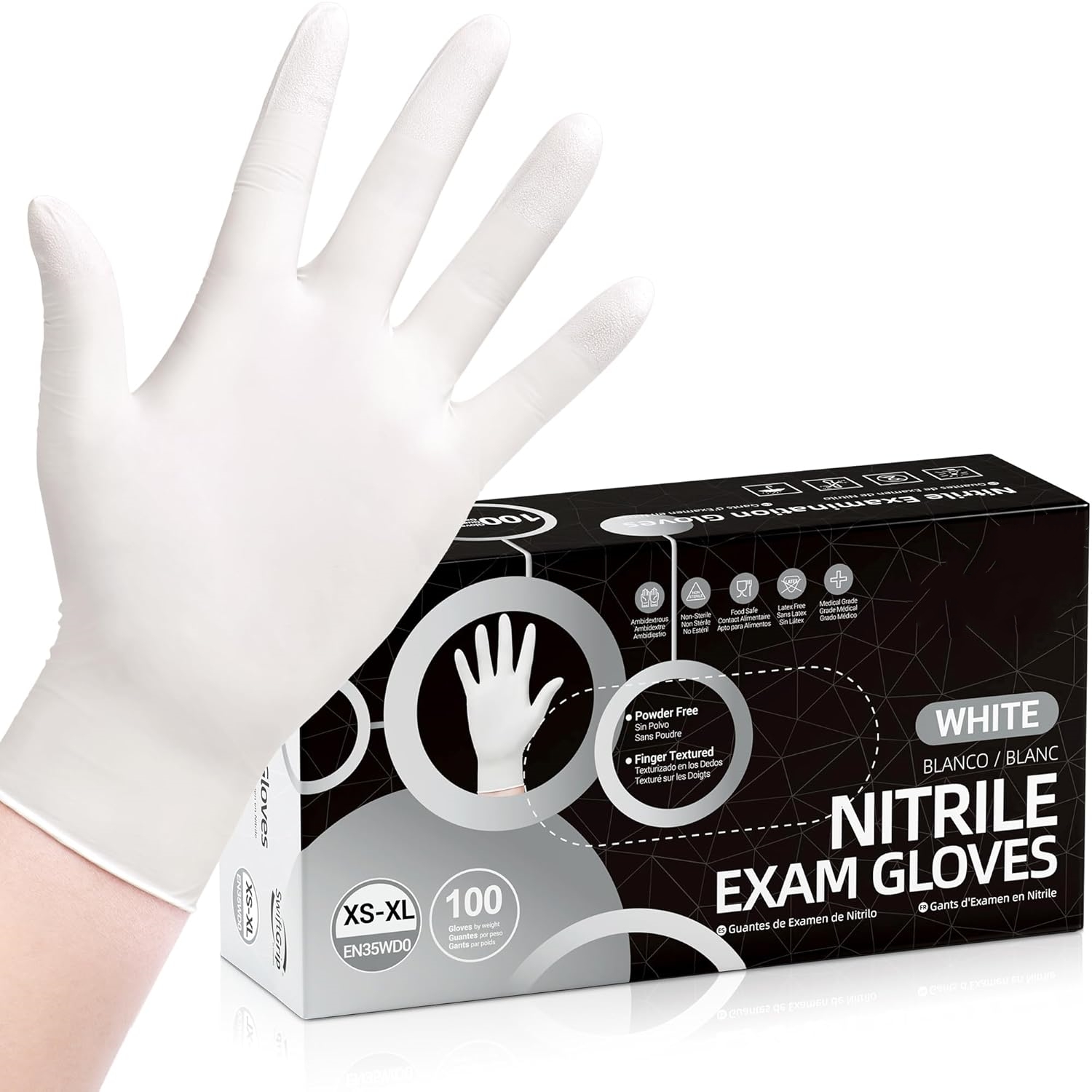 Latex Disposable Glove - 100 قطعة من قفازات النتريل التي