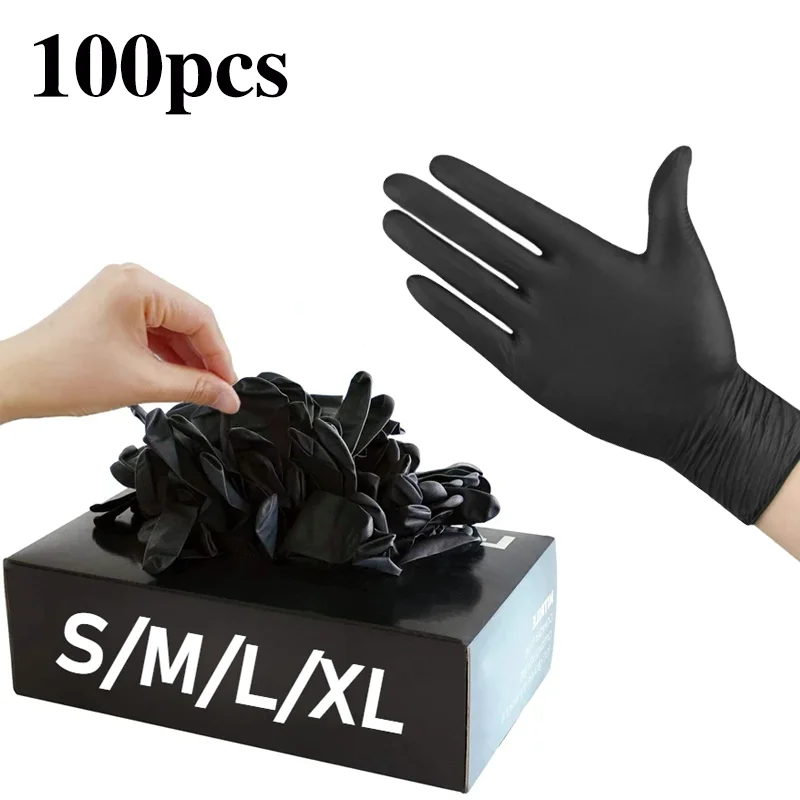 Nitrile Mechanic Glove - 10/20/50/100 قطعة قفازات النتريل السوداء القابل