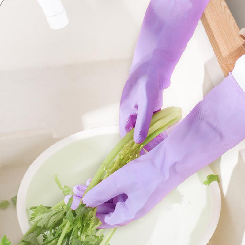 Dish Glove Rubber - زوج واحد من قفازات التنظيف المنزلية