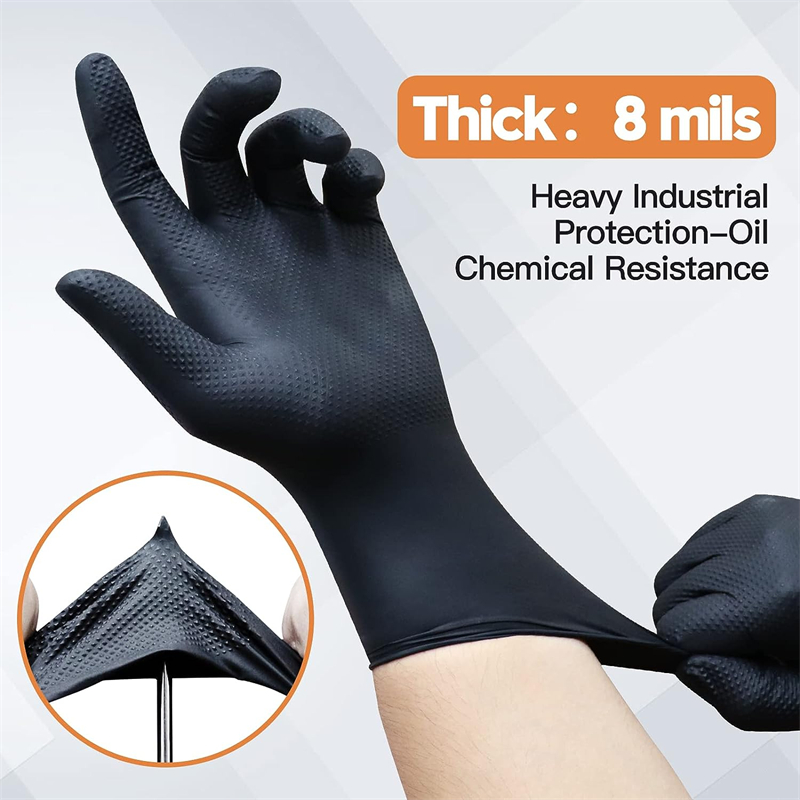 قفازات النتريل السوداء يمكن ال - مراجعة Nitrile Mechanic Glove وسعره