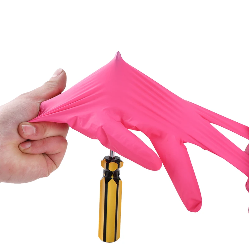 قفازات النتريل الوردية السوداء - مراجعة Nitrile Mechanic Glove وسعره