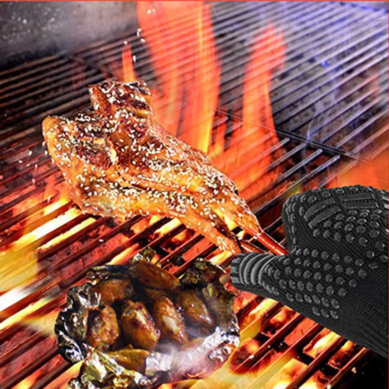 لهب عدم الانزلاق شواء قفازات ا - مراجعة Oven Mitt Silicone وسعره